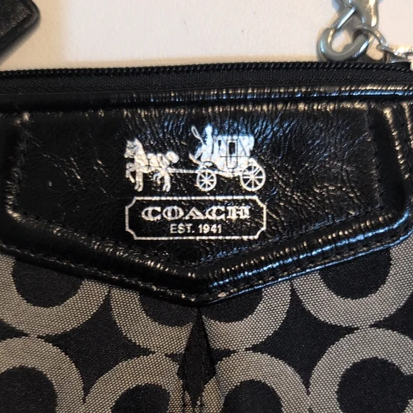Coach Black And Silver Wristlet - Picture 2 of 9